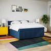 vidaXL Boxspring met matras stof blauw 200x200 cm
