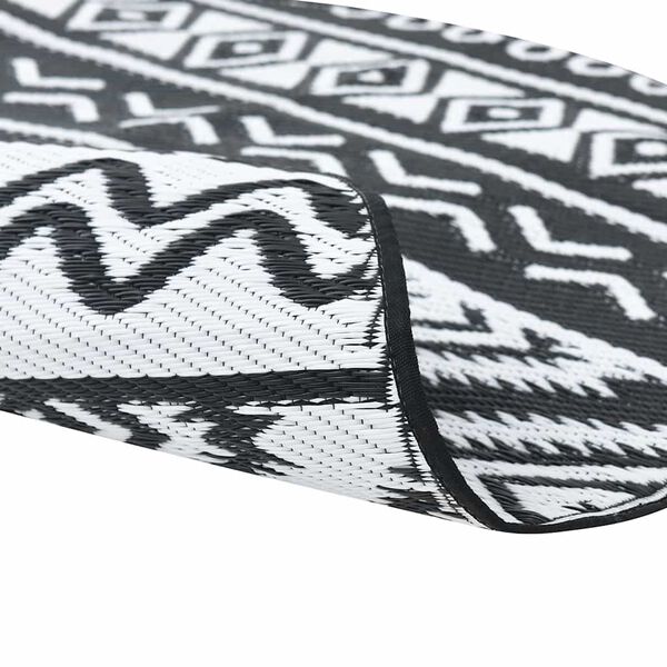 vidaXL Buitentapijt ARAKIL Ø 200 cm polypropeen zwart