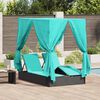 vidaXL Dubbele ligbed Turquoise 205 x 129 x 200 cm poly rattan