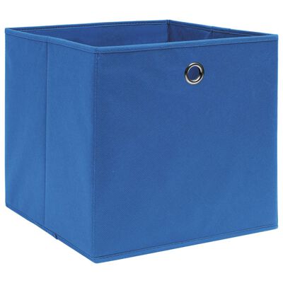 vidaXL Opbergboxen 10 st 28x28x28 cm nonwoven stof blauw