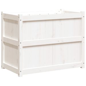vidaXL Plantenbak 90x50x70 cm massief grenenhout wit