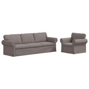 vidaXL Bank 2 pcs Taupe
