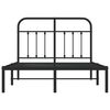 vidaXL Bedframe met hoofdbord metaal zwart 120x190 cm