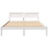 vidaXL Bedframe met hoofdeinde Wit 140 x 200 cm Massief grenenhout