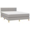 vidaXL Boxspring met matras en LED stof lichtgrijs 140x190 cm