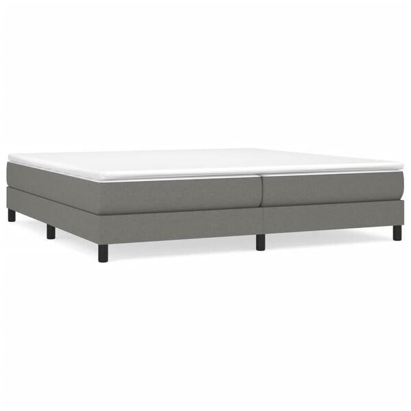 vidaXL Boxspring bed stof donkergrijs 200x200 cm