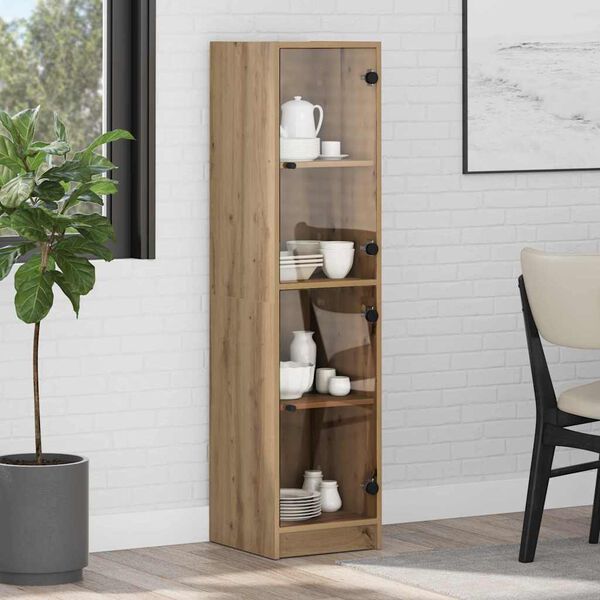 vidaXL Highboard Artisan Eiken 35 x 37 x 142 cm Bewerkt hout