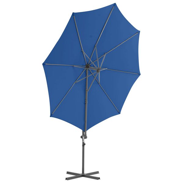 vidaXL Zweefparasol met stalen paal 300 cm azuurblauw