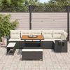 vidaXL Tuin Sofa Set met opslag 9 pcs Zwart Poly riet