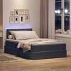 vidaXL Opbergbed met LED met matras Donkergrijs 120 x 190 cm Fluweel