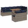 vidaXL Tuin Eetset met kussen 9 pcs Grijs en Marineblauw
