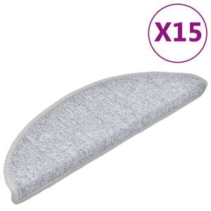 vidaXL 15 st Trapmatten 56x17x3 cm lichtgrijs