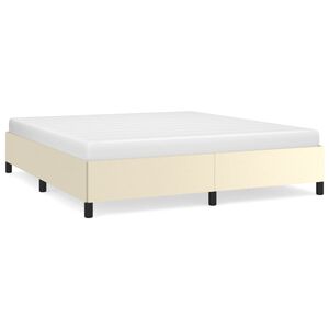 vidaXL Bedframe zonder matras 160x200 cm kunstleer cr&egrave;mekleurig
