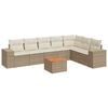 vidaXL 8-delige Loungeset met kussens poly rattan beige