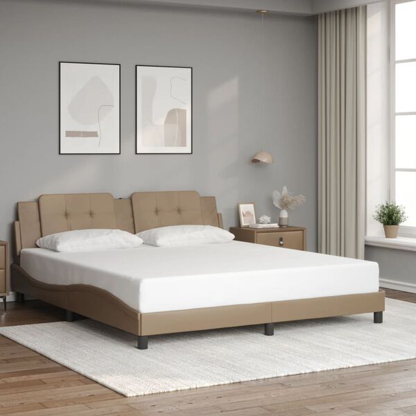 vidaXL Bedframe met LED zonder matras "Zadar" cappuccino 180x200 cm