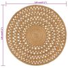 vidaXL Tapijt rond 120 cm gevlochten jute