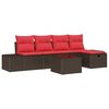 vidaXL Tuin Sofa Set met kussen 6 pcs Bruin poly rattan