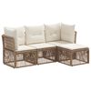 vidaXL Tuinbankenset 4 pcs Beige poly rattan