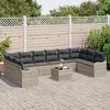 vidaXL Tuin Sofa Set Lichtgrijs poly rattan