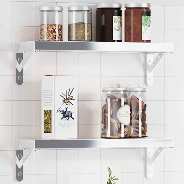 vidaXL Plankdragers 4 st 15x2,5x11,5 cm roestvrijstaal zilverkleurig