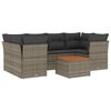 vidaXL 7-delige Loungeset met kussens poly rattan grijs