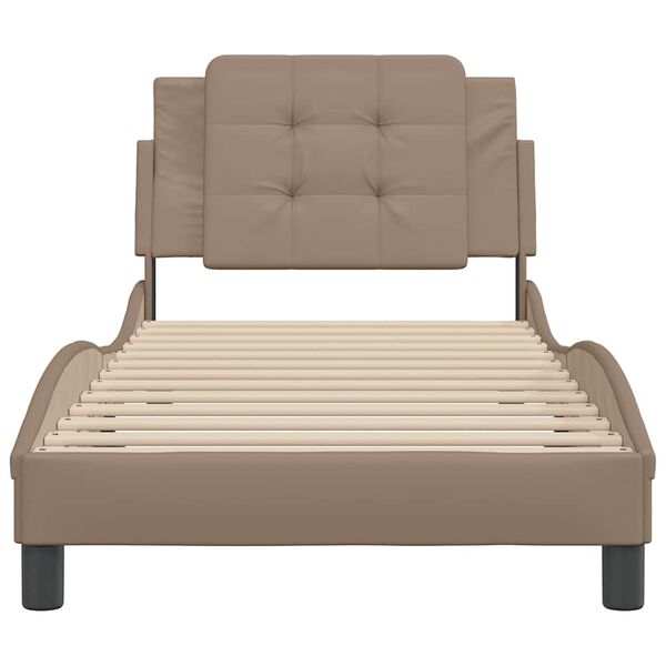 vidaXL Bedframe zonder matras "Zadar" kunstleer cappucinnokleurig 80x200 cm