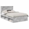 vidaXL Bedframe met hoofdeinde Beton 120 x 200 cm Massief grenenhout
