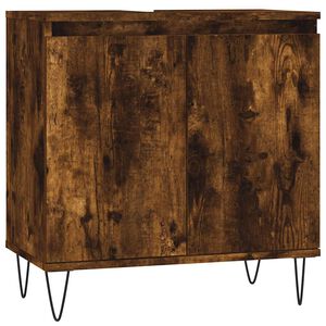 vidaXL Badkamerkast 58x33x60 cm bewerkt hout gerookt eikenkleurig