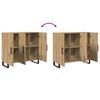 vidaXL Dressoir Artisan Eiken 90 x 34 x 80 cm Bewerkt hout