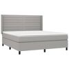 vidaXL Boxspring met matras en LED stof lichtgrijs 160x200 cm