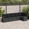 vidaXL Tuin Sofa Set met kussen 6 pcs Zwart Poly riet