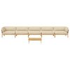 vidaXL Bankstel met kussen Effen 6 pcs Beige Massief Acaciahout