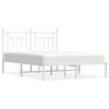 vidaXL Bedframe met hoofdbord metaal wit 150x200 cm