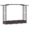 vidaXL Verhoogd Bed met Trellis en Dak Bruin 207 x 40 x 123 cm PP