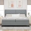 vidaXL Boxspring bed met matras Lichtgrijs 200 x 200 cm Stof