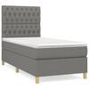 vidaXL Boxspring met matras stof donkergrijs 90x200 cm