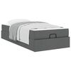 vidaXL Bedframe met matras met matras 2 pcs Dim Grijs Stof