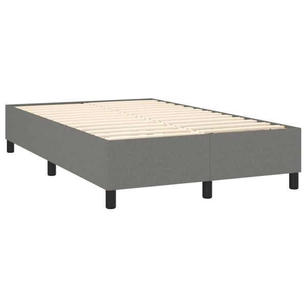 vidaXL Boxspring met matras stof donkergrijs 120x200 cm