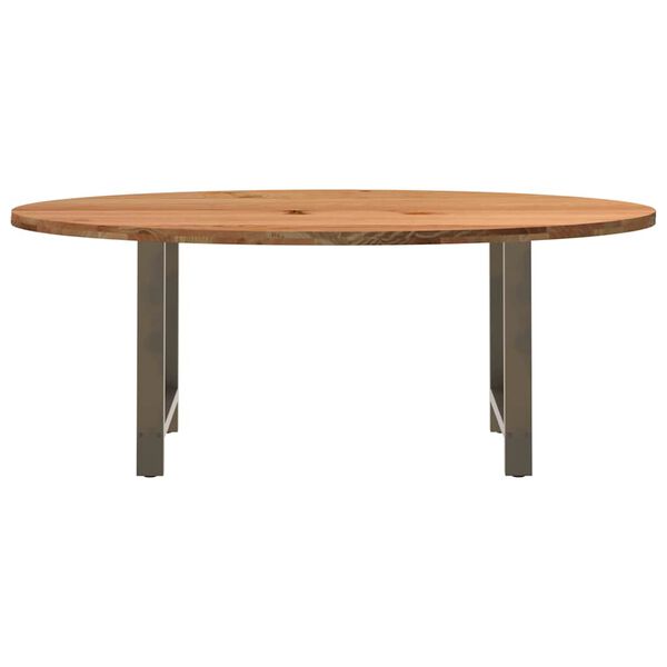 vidaXL Eettafel 200x100x74 cm ovaal massief eikenhout lichtbruin