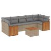 vidaXL 8-delige Loungeset met kussens poly rattan beige
