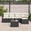 vidaXL Tuin Sofa Set 6 pcs Zwart Poly riet