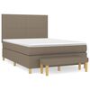 vidaXL Boxspring met matras stof taupe 140x190 cm