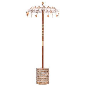 vidaXL Balinese parasol met basis Cr&egrave;me 95 x 95 x 260 cm