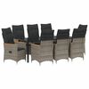 vidaXL Tuin eettafelset 9 st Grijs poly rattan
