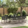 vidaXL Tuin eettafelset 9 pcs Grijs poly rattan