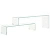 vidaXL 2-delige salontafelset 90x30x20/110x30x40 cm gehard glas