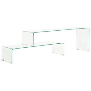 vidaXL 2-delige salontafelset 90x30x20/110x30x40 cm gehard glas