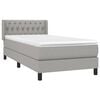 vidaXL Boxspring met matras stof lichtgrijs 90x200 cm