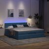 vidaXL Ottoman bed met matras en LED's 160x200cm fluweel donkerblauw
