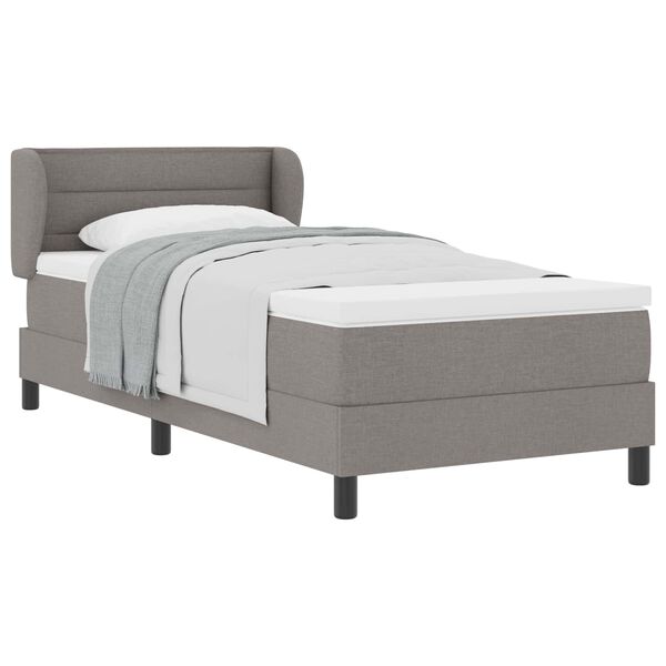 vidaXL Boxspringbed met matras met hoofdeinde Taupe 90 x 190 cm Stof